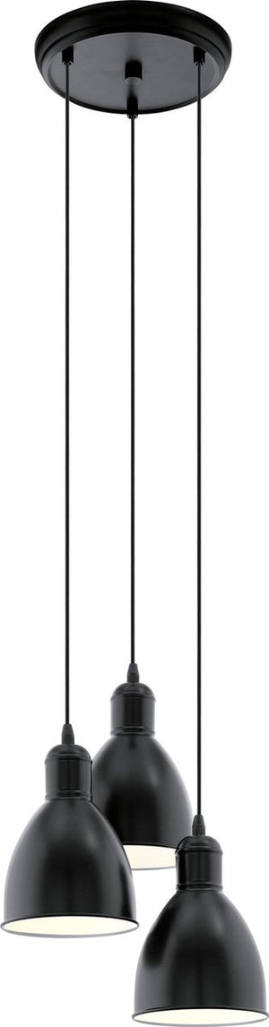 Eglo priddy hanglamp - e27 - ø 32,5 cm - zwart wit