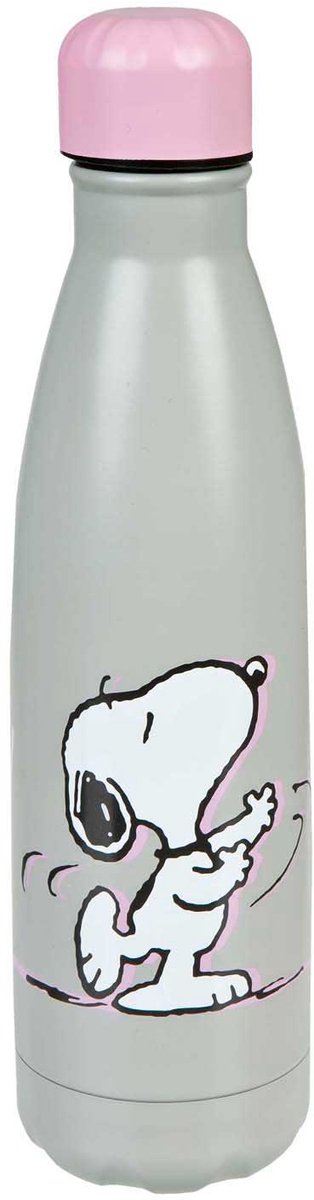 Undercover drinkfles snoopy 500ml geïsoleerd met schroefdop roze.