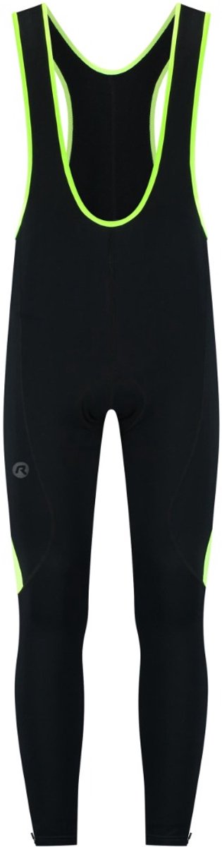 Rogelli core colored fietsbroek heren - bretels - zwart fluorgeel - m
