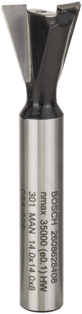 Bosch - zwaluwstaartfrezen 8 mm, d1 14,3 mm, l 12,7 mm, g 48 mm, 15°