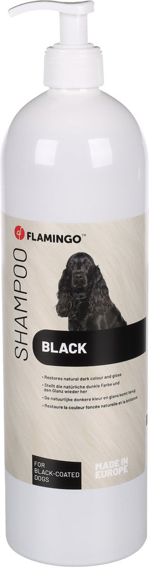 Flamingo hondenshampoo zwarte vacht – 1l – kleurherstellend hydraterend – vachtverzorging