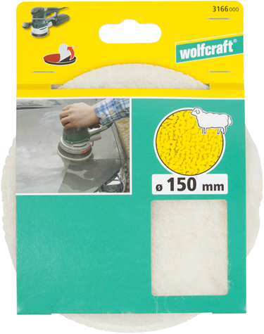 Wolfcraft hecht-lamswollen polijstkap | ø150mm | 1 stuk - 3166000