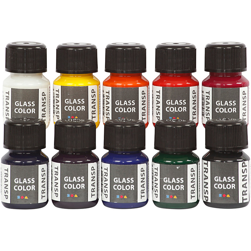 Load image into Gallery viewer, Creativ company glass color transparant glasverf kleur, 10x30ml
