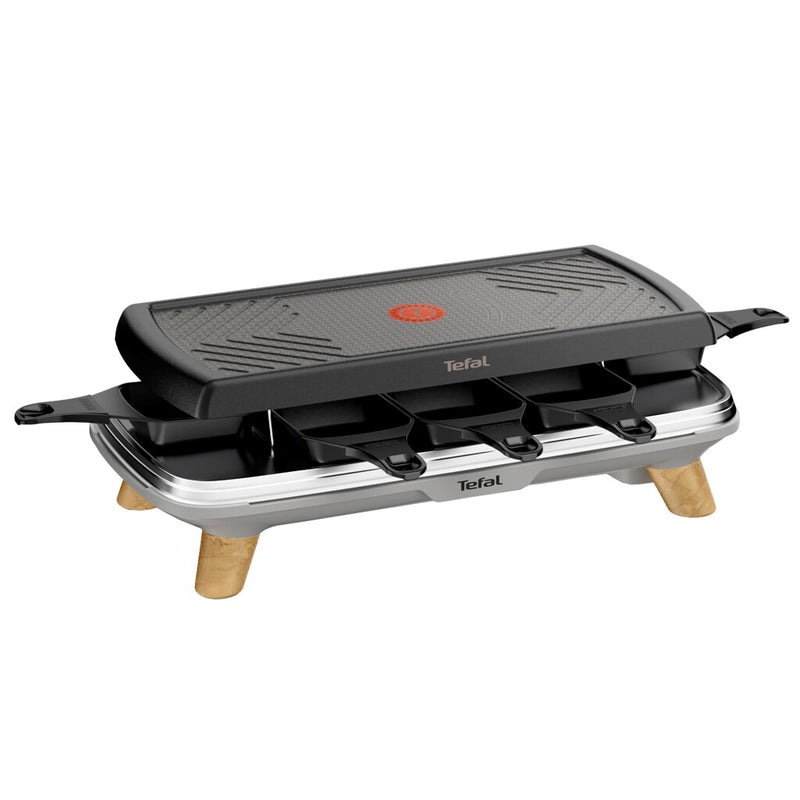 Load image into Gallery viewer, Tefal re610d 3in1 8-persoons raclette zwart rvs hout
