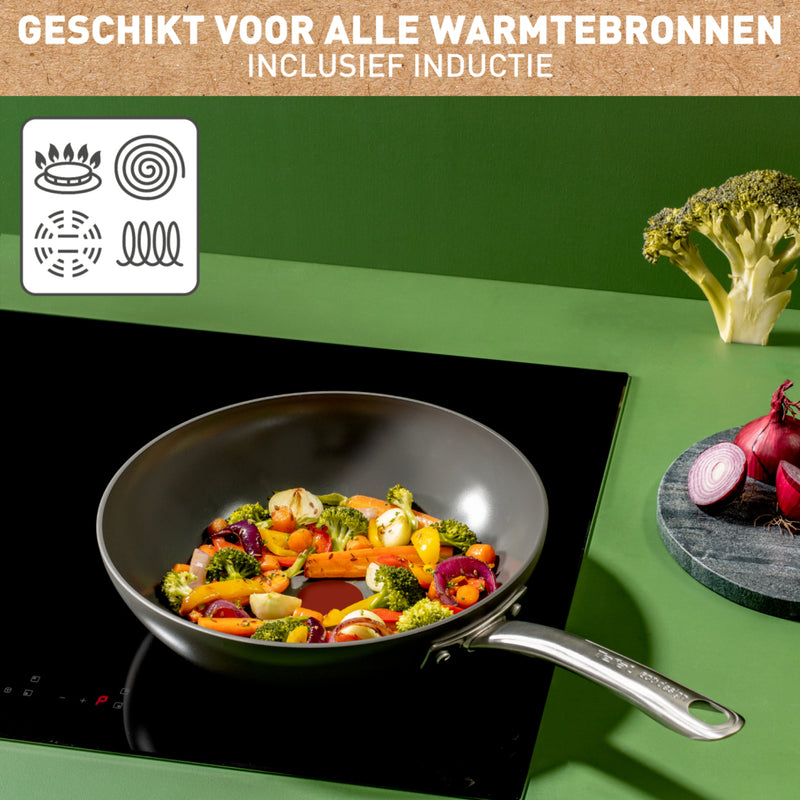 Load image into Gallery viewer, Tefal c42419 renew+ keramische wokpan 28 cm
