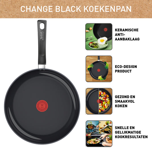 Tefal change black koekenpan ø28cm
