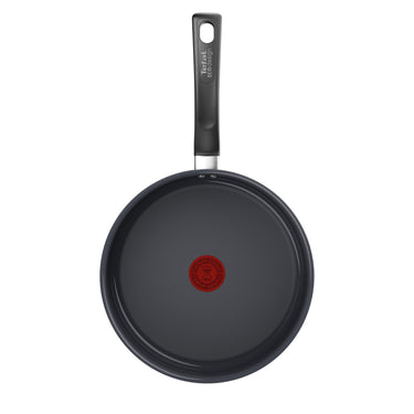 Tefal hapjespan keramisch 24cm inductie zwart met deksel.