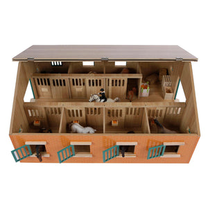 Kids globe paardenstal met 7 boxen, 1:24