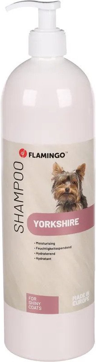 Flamingo hondenshampoo yorkshire terriër – 1l – met jojobaolie – verzorgende en hydraterende hondenshampoo – vachtverzorging