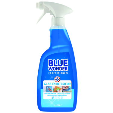 Blue wonder 1070319 - prof glas en int. reiniger 1l | 6 stuks