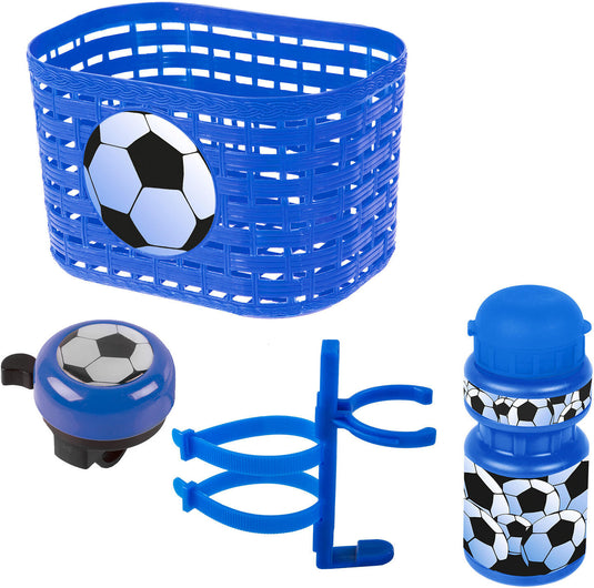 Messingschlager toebehoren korb, glocke, trinkflasche set messingsch.soccer basket bell bottle