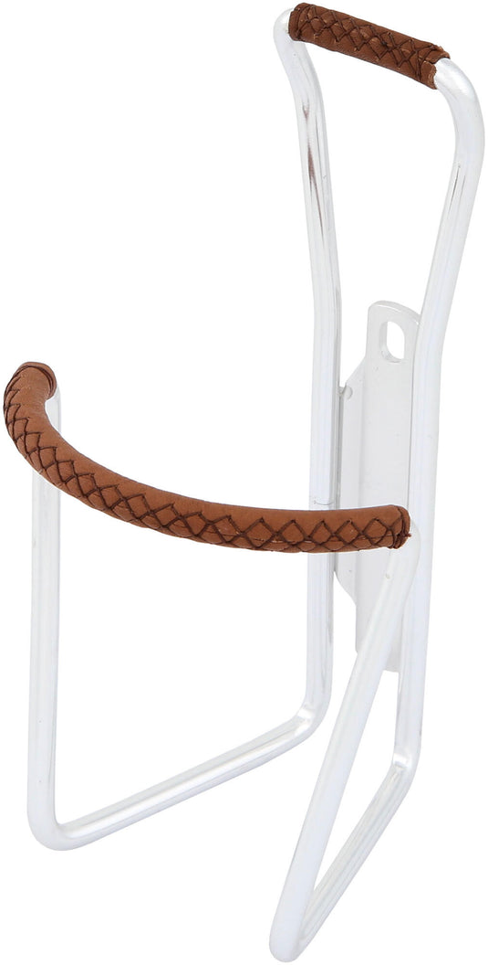 Contec bidonhouder retro classic ct bottle cage retro cl. silver w. leather