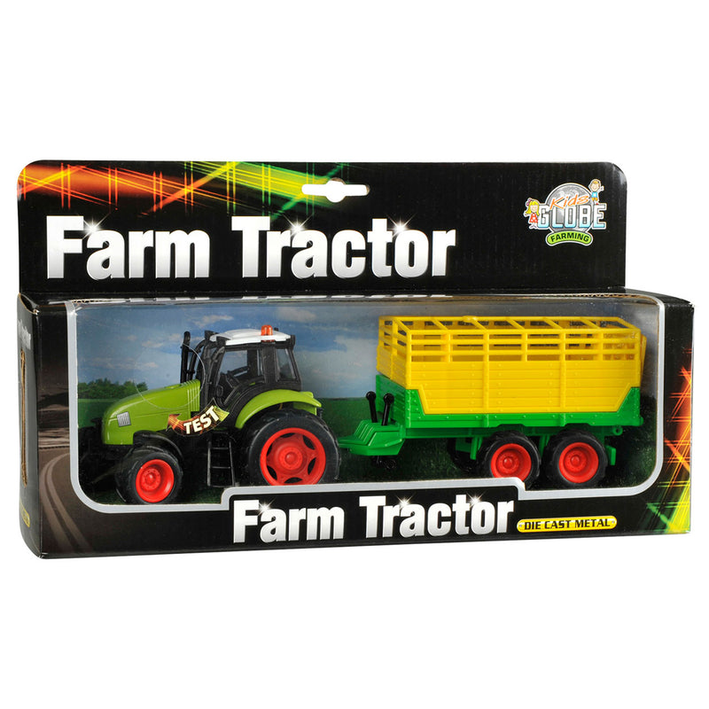 Load image into Gallery viewer, Kids globe tractor met aanhanger licht geluid 1:32
