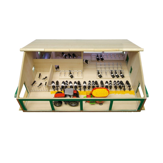 Kids globe ligboxenstal hout met melkunit 1:32