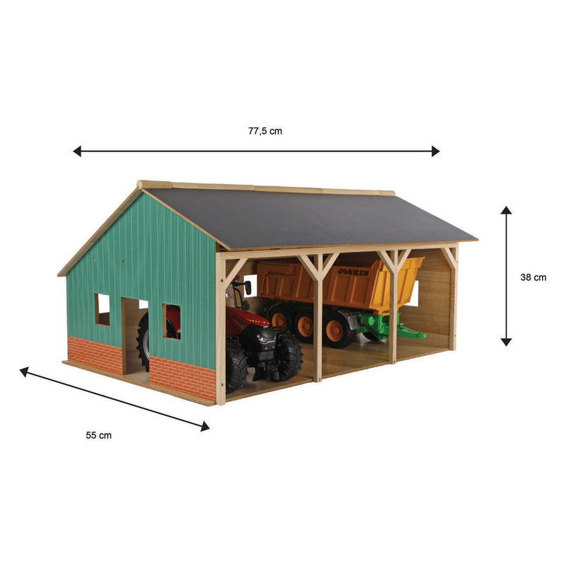 Load image into Gallery viewer, Kids globe landbouwloods hout voor 3 tractoren, 1:16
