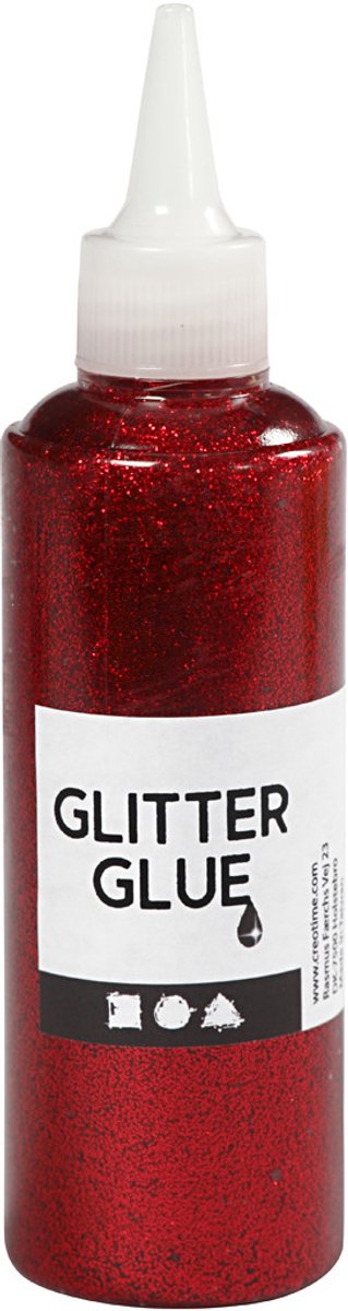 Creativ company cc glitterlijm 118 ml rood