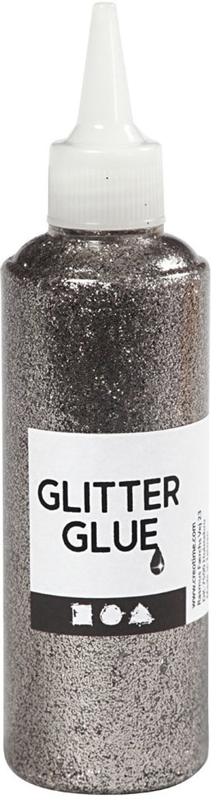 Creativ company glitterlijm zilver, 118ml