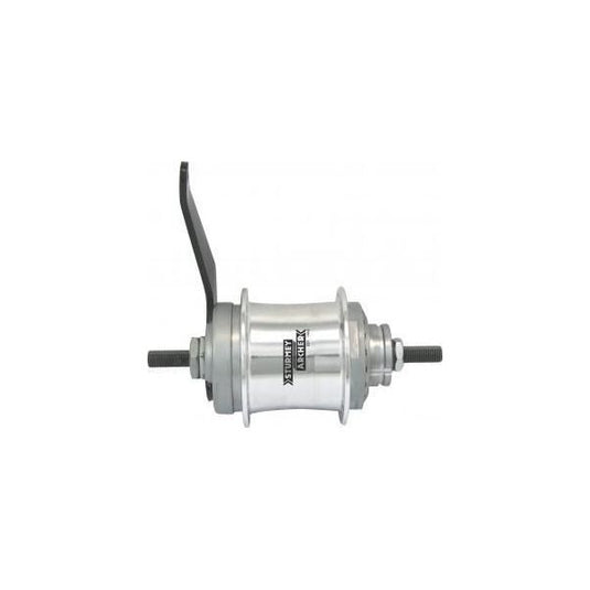 Sturmey archer versnellingsnaaf s2c duomatic 2-speed terugtrapremnaaf - 36 gaats - zilver