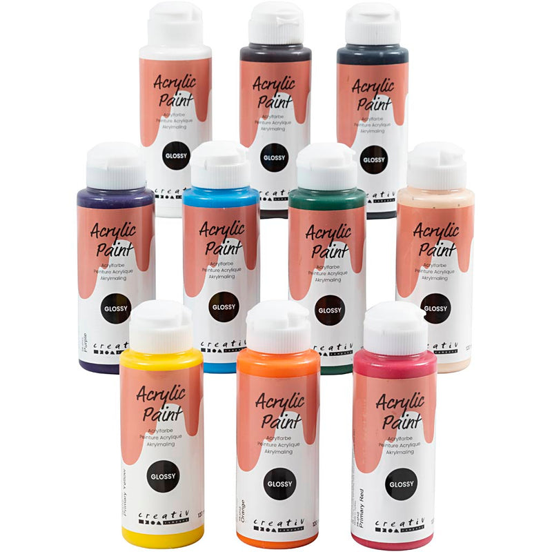 Afbeelding laden in galerijviewer, Https: www.cchobby.nl acrylverf-glossy-diverse-kleuren-10x120-ml-1-doos
