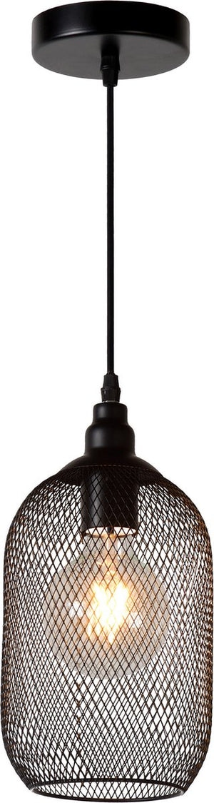 Lucide mesh - hanglamp - ø 15 cm - 1xe27 - zwart