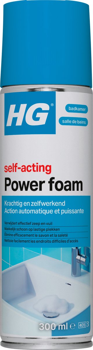 Hg - badkamer - badkamerreiniger - power foam badkamer - zelf-activerend - 300 ml - 1 stuk