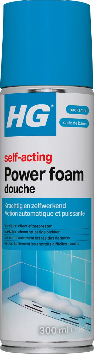 Hg - badkamer - badkamerreiniger - power foam douche - zelf-activerend - 300 ml - 1 stuk