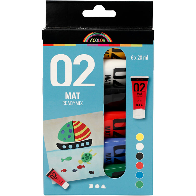 Load image into Gallery viewer, Https: www.cchobby.nl acrylverf-mat-standaardkleuren-6x20-ml-1-doos
