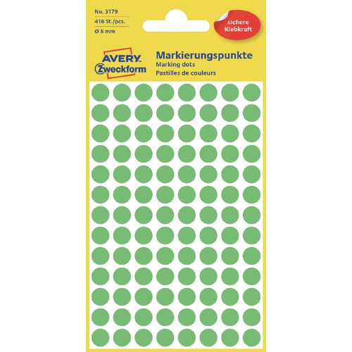 Markeringspunten avery 3179 fluor groen 8mm