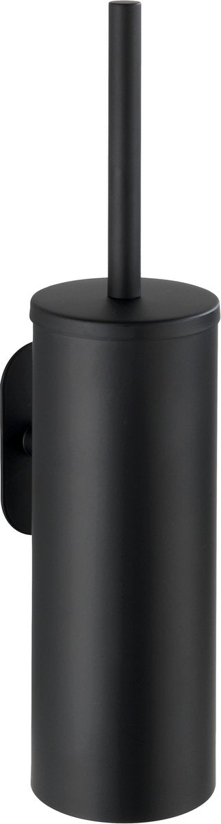 Wenko turbo-loc® toiletborstelhouder met deksel orea rvs zwart mat - wc borstel met houder - bevestigen zonder boren - zelfklevend - 10 jaar garantie