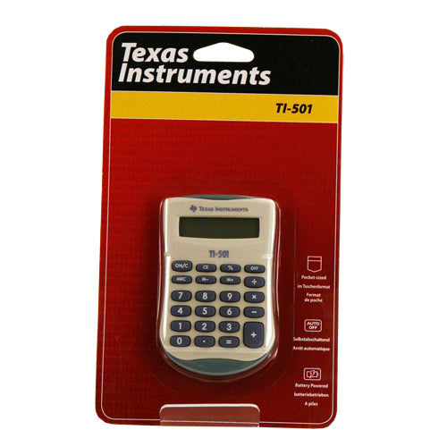 Texas instruments zak rekenmachine ti-501 blauw, wit 8 karakters