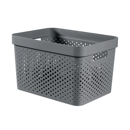 Curver infinity dots opbergbox 17l antraciet