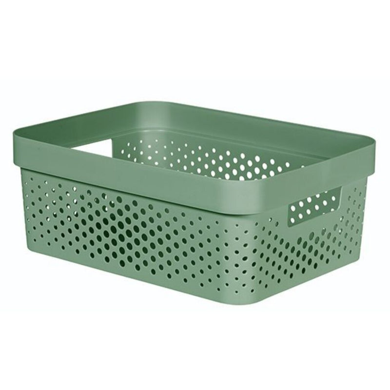 Load image into Gallery viewer, Curver infinity dots opbergmand 11l groen

