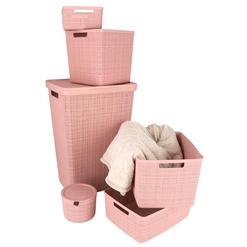 Load image into Gallery viewer, Curver opbergmand jute-look 20l roze
