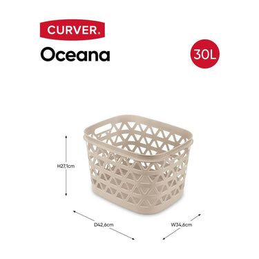 Curver oceana wasmand - 30l - 42,6x34,6x27,1cm - wit