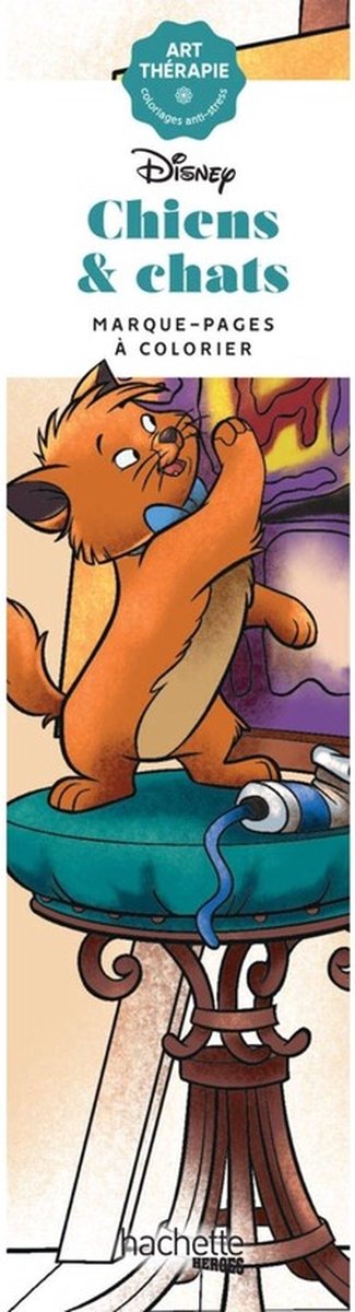 Hachette heroes disney boekenleggers chiens chats - om te kleuren - - marque - pages a colorier
