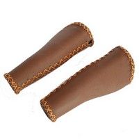 Load image into Gallery viewer, Velo Ergo Leather Handlebar Grips, 135 135mm, Dark Brown

