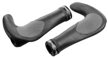 Ergotec handvatten oslo bar ends lang lang zwart grijs