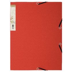 Exacompta map 56985e recycleerd karton 380g m2 a4 24x33cm rood oranje rugetiket
