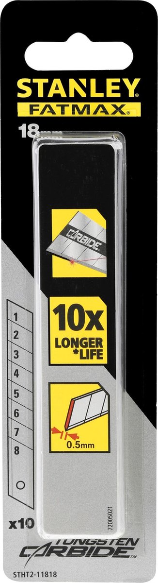 Stanley handgereedschap stanley carbide reserve afbreekmes 18mm 10 stuks - stht2-11818