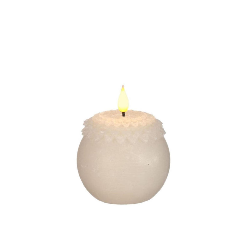 Load image into Gallery viewer, Ideas 4 seasons led kaars wax bloem parel crã¨me ã˜9xh12cm
