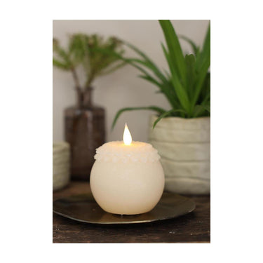 Ideas 4 seasons led kaars wax bloem parel crã¨me ã˜9xh12cm