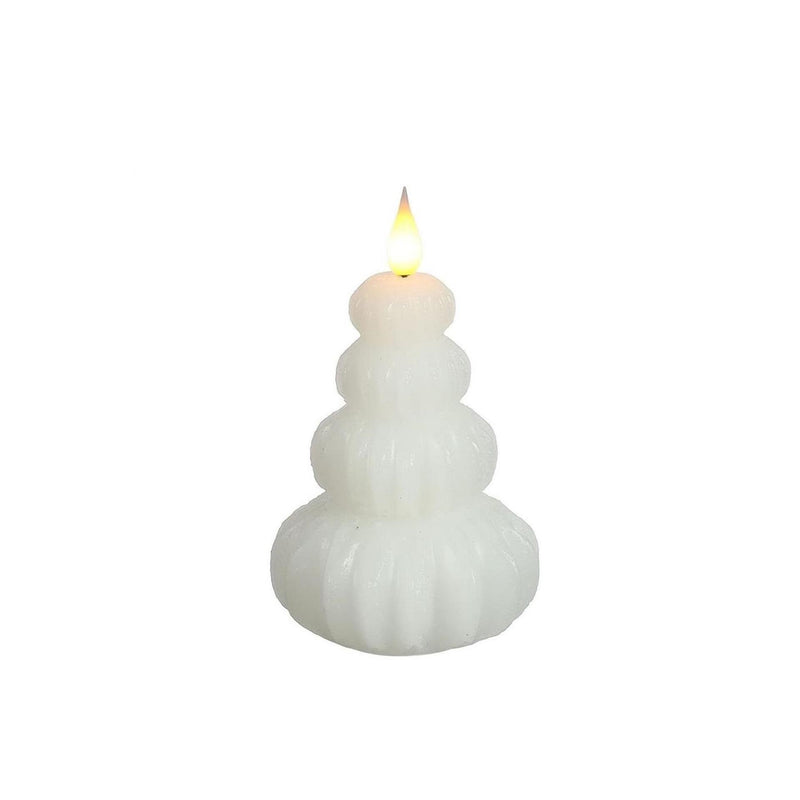 Load image into Gallery viewer, Ideas 4 seasons led kaars wax boom wit ã˜6,9xh12cm
