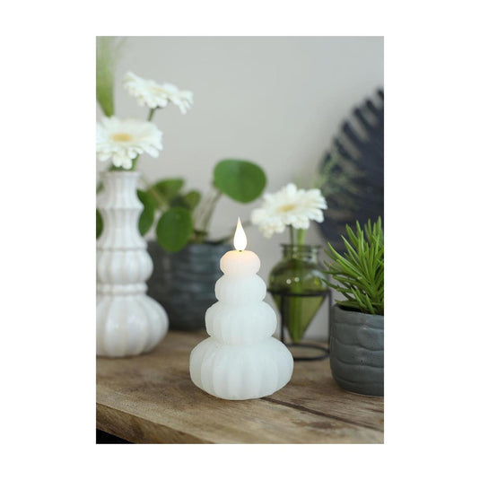Ideas 4 seasons led kaars wax boom wit ø6,9xh12cm