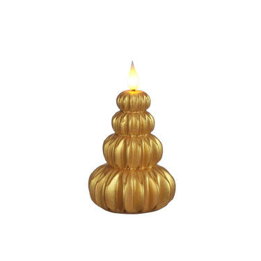 Ideas 4 seasons led kaars wax boom goud ã˜6,9xh12cm