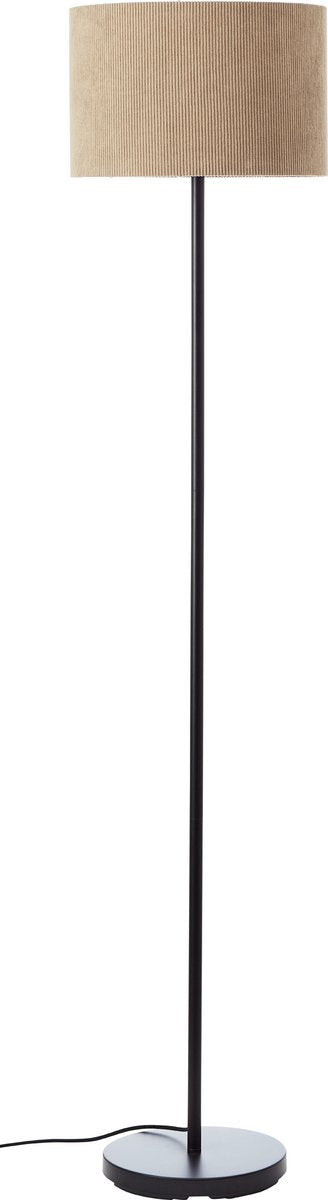 Brilliant tony - vloerlamp - e27 max 1x25w - ribstof - grijs zwart