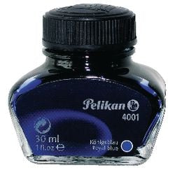Inkt pelikan 4001 glazen potje 30ml blauw