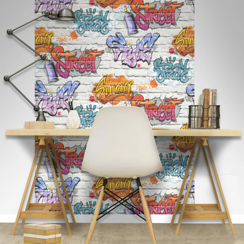 Load image into Gallery viewer, Dutch wallcoverings behang graffiti meerkleurig l179-05
