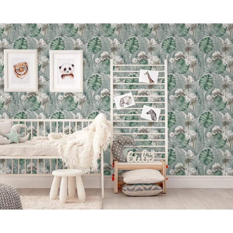 Load image into Gallery viewer, Dutch wallcoverings behang eden grijs en lichtgroen
