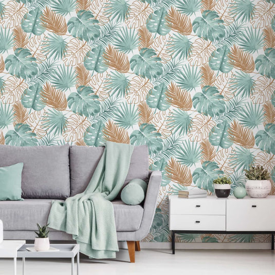 Dutch wallcoverings behang monstera bladeren groen