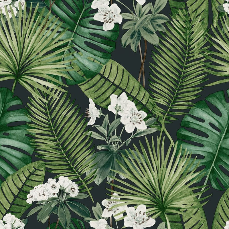 Load image into Gallery viewer, Dutch wallcoverings behang eden zwart en donkergroen
